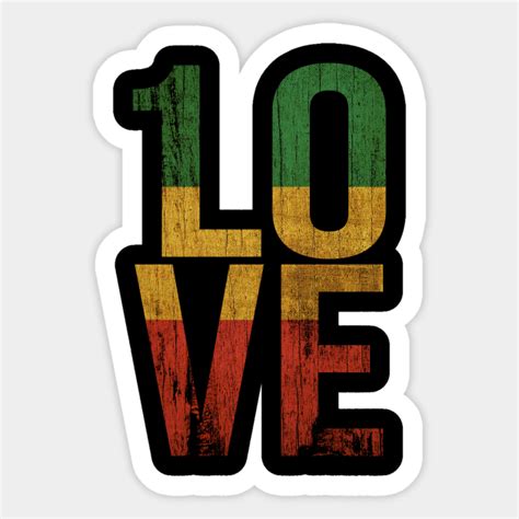 1 Love Reggae Music Love One Love Jamaica Sticker Teepublic