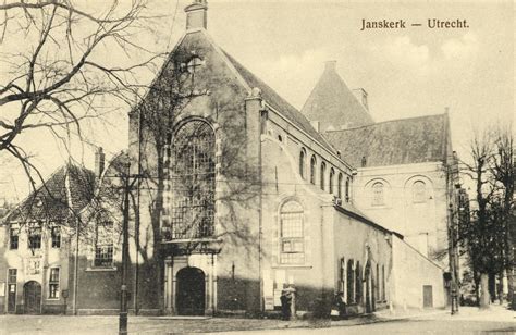 Utrecht Gezicht Op De West En Zuidgevel Van De Janskerk Janskerkhof