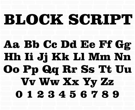 Block Font Svg Bold Font Svg Block Font For Boys Block Font Etsy