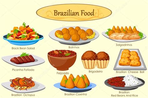Collection Of Delicious Brazilian Food Stock Vector Image By ©stockillustration 104906884