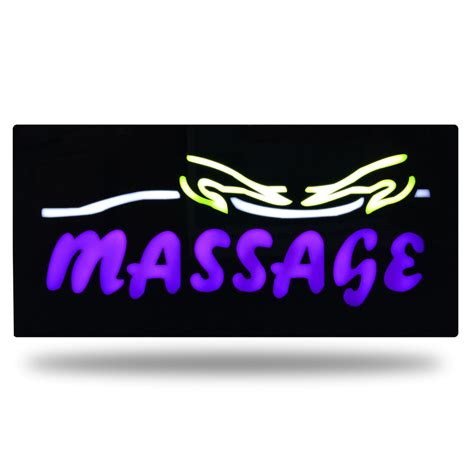 Massage Hands Image Beautiful Bright Neon Led Sign Evertronics