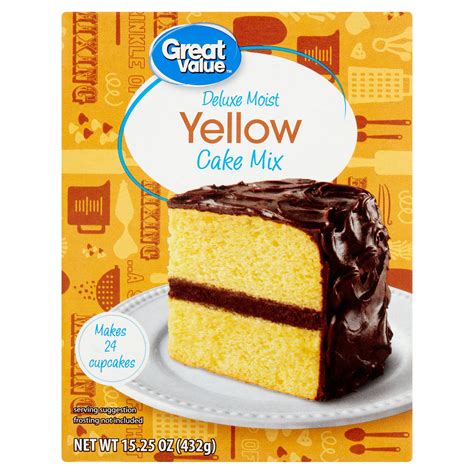 Great Value Deluxe Moist Yellow Cake Mix 1525 Oz Box Walmart Business