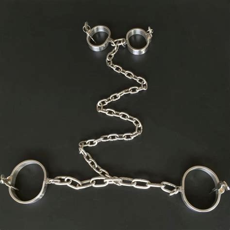 Stainless Steel Handcuffs With Ankle Cuffs Bondage Restraints Bdsm