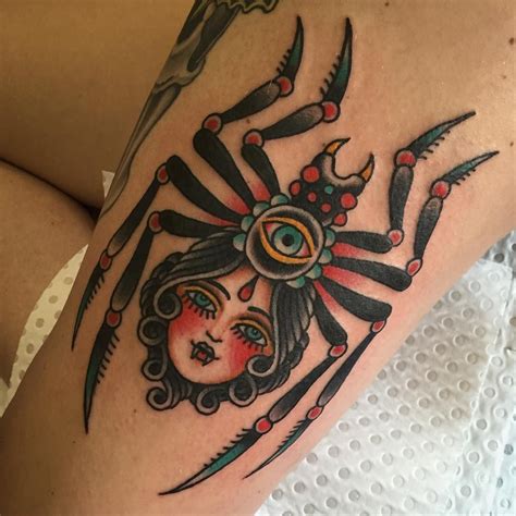 This video contain the simple tutorial how to put tattoo needle to mentawai traditional tattoo tools video ini menjelaskan cara memasang jarum tattoo pada. "Big spider lady on Georgina's thigh." | Tattoos for women ...