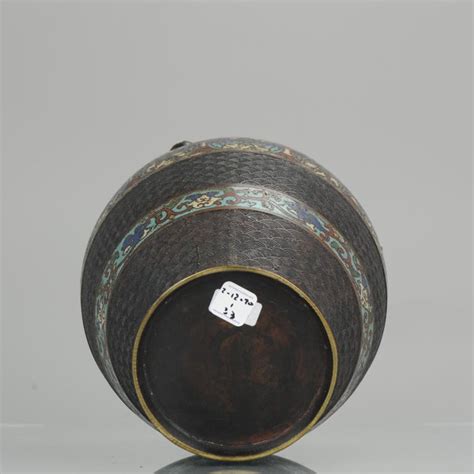 Antique Japanese Enamel Bronze Vase Japan Edo Or Meiji For Sale At