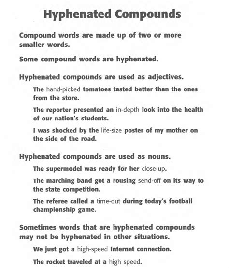 Hyphenated Compound Words Examples Pelajaran