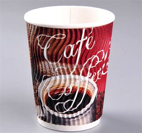 Low Moq Logo Customized 8oz Corrugated Ripple Wall Disposable Coffee