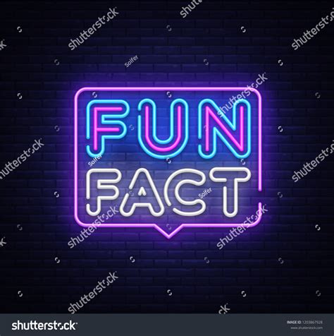 Fun Fact Neon Sign Vector Facts Stock Vector Royalty Free 1203867928