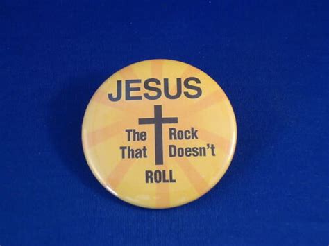 Jesus The Rockbutton Christian Pin Pinback 2 14 Badge New