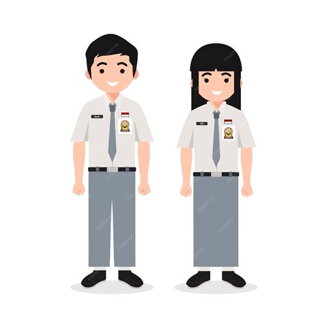 Premium Vector Indonesian High School Uniform