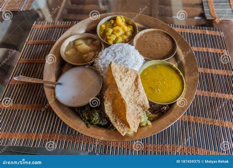 Traditional Platter From Assam Assamese Thali Ind Stock Image
