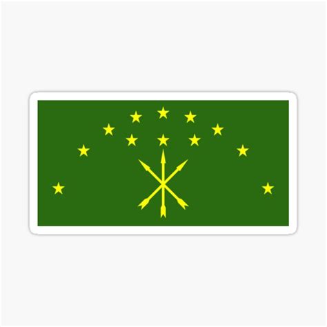 Flag Of Circassia Sticker For Sale By Freihalt Redbubble