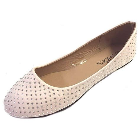 Shoes8teen Womens Faux Suede Rhinestone Ballerina Ballet Flats Shoes 4021 Blush 9 10 Walmart