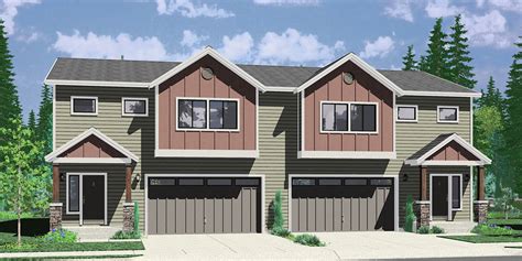 Duplex House Plans Designs One Story Ranch 2 Story Bruinier