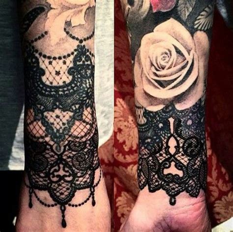 Lace Tattoo With Flowers Lace Sleeve Tattoos Lace Tattoo Black Lace