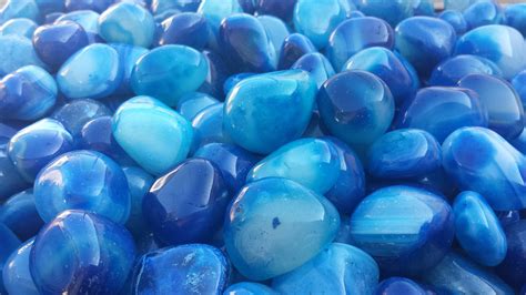 Three 3 Blue Onyx Tumbled Stones Mediumlarge Natural Tumble Etsy