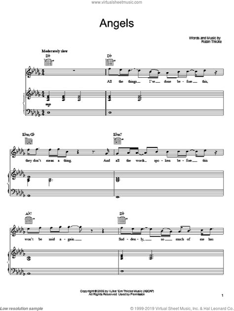Robin Thicke Angels Sheet Music For Voice Piano Or Guitar Pdf