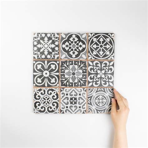 Tapestry Black Patterned Tile Porcelain Superstore