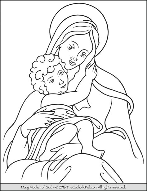 They are catholic heroes and children love their stories. Mary Mother of God Coloring Page - TheCatholicKid.com