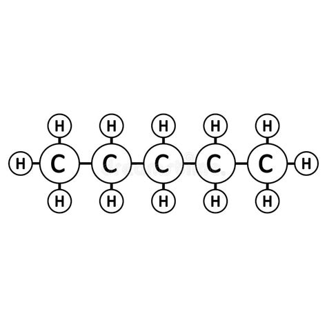 Molécula Del Pentano C5h12 Ilustración Del Vector Ilustración De
