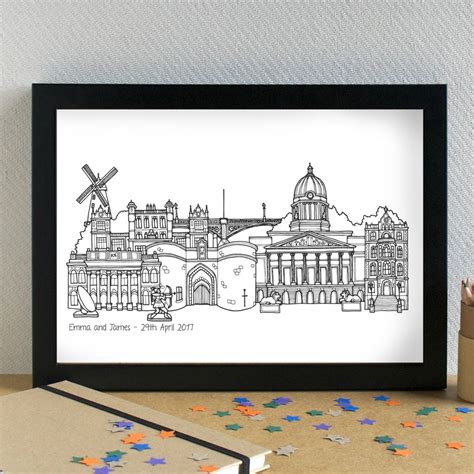 Nottingham Skyline Landmarks Art Print Unframed By Becka