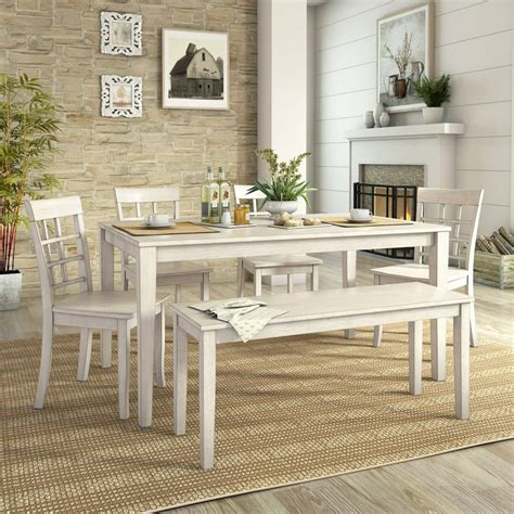 Lexington 6 Piece Dining Set With 60 Dining Table Bench And 4 Window