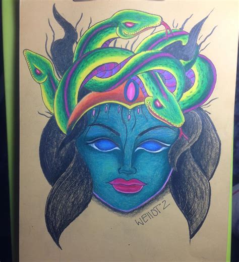 Medusa Drawing Pencil Sketch Colorful Realistic Art Images