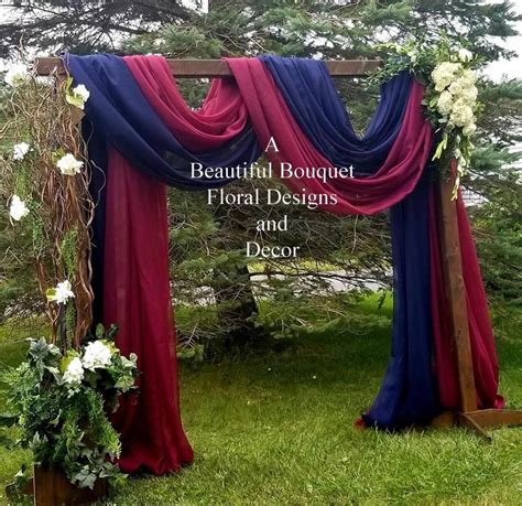 It can be combined with different colors: burgundy and navy wedding arch | Red wedding, Red bouquet ...