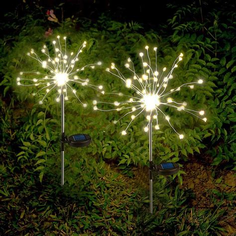 Solar Lights Outdoor Decorative Firework Lights Warm White LED Solar