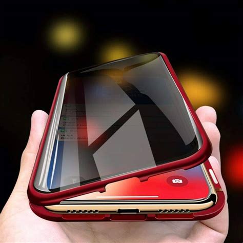 Privacy Magnetic Case For Iphone Anti Peeping Clear Double Sided