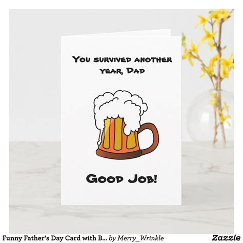 Funny Fathers Day Card With Beer Jug Happy Fathers Day Cards Funny
