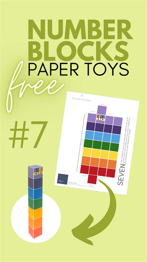 Numberblocks Free Printable Paper Toy Template 6 10 In 2021