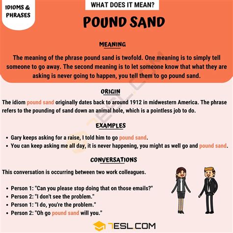 Pound Sand Learn The Meaning Of The Interesting Idiom Pound Sand 7