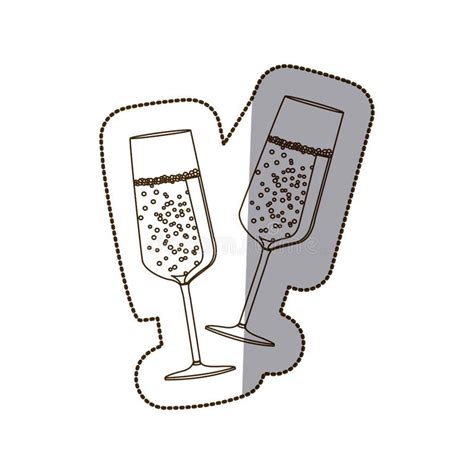 Sticker Silhouette Couple Toast Champagne Glasses Stock Illustration Illustration Of Alcohol