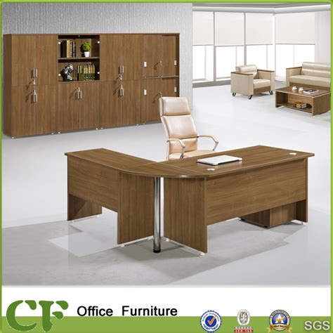 Anti Scratch Mfc Wooden Furniture L Shaped Director Office Desk China