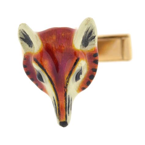 Larter And Sons Vintage 14kt And Enamel Fox Head Cufflinks A Brandt Son