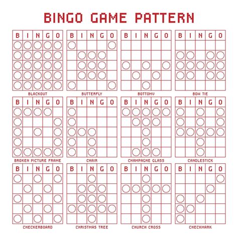 Different Bingo Game Patterns Bingo Patterns Printable Sewing Patterns