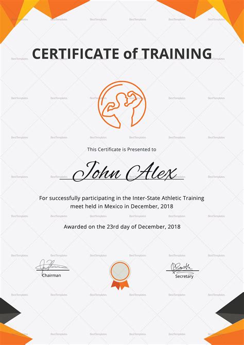 Certified Trainer Certificate Template