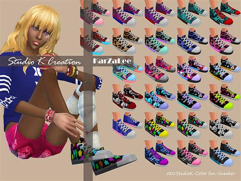Color Fun Sneakers Sims 4 Female Shoes