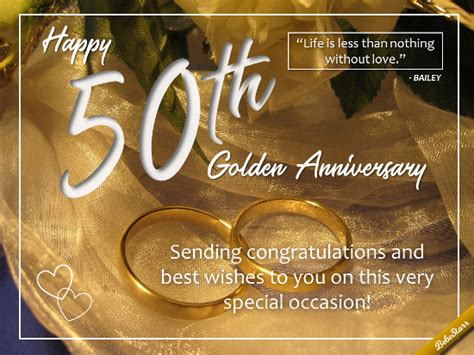 Send Your Congratulations And Best Wishes For A Happy 50th Anniversary