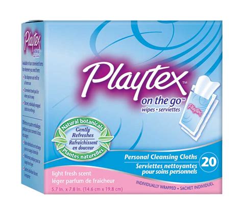Playtex Personal Cleansing Cloths Singles Light Fresh Scent 20ct Boxespack Of 5