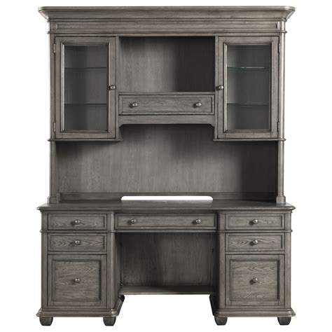 Riverside Furniture Sloane Transitional Credenza Desk And Hutch With