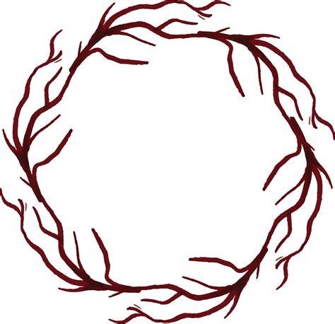 Download Decorative Clipart Line Art Branches In A Circle Png