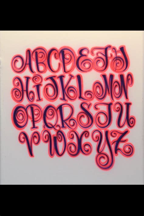 Airbrush Lettering Font Festive Caps Lettering Alphabet Hand