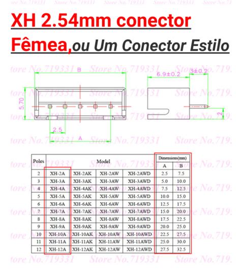 Conector Jst Xh 4 Vias Passo 2 54mm Macho E Fêmea Educonectores e