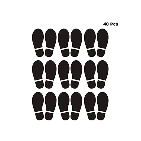 Buy Finduat 20 Pairs 40 Prints Black Shoe Footprint Stickers Decals