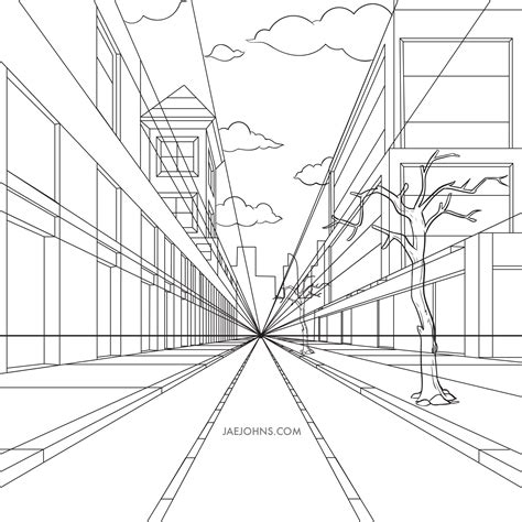 How To Draw One Point Perspective Draw Room City Cube Jae Johns In