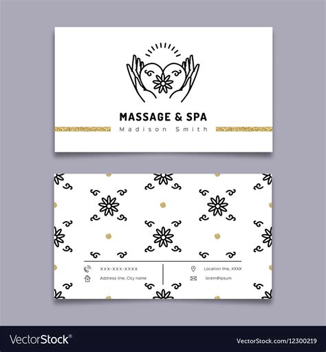 Massage And Spa Therapy Business Card Template Vector Image