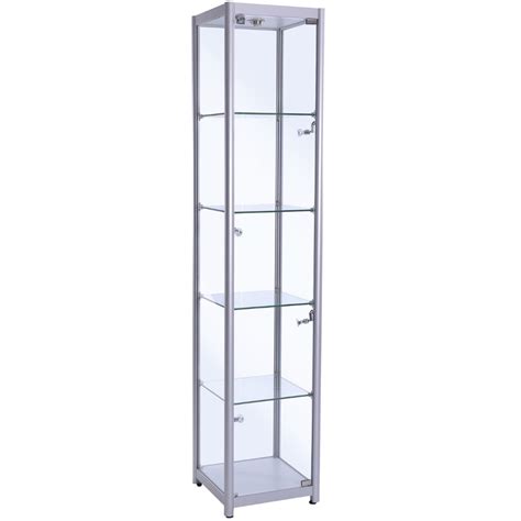 Best glass titanium trophy display cabinet with elegant design. 400mm wide Trophy Cabinet, LED Lights - Access Displays