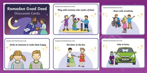 Ramadan Good Deeds Discussion Cards Eyfs Resources